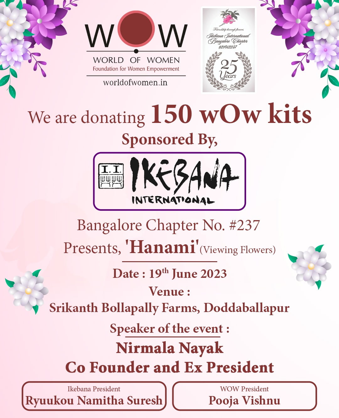Wow donating kits to 150 women